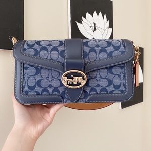 Coach Georgie Shoulder Bag In Signature Chambray